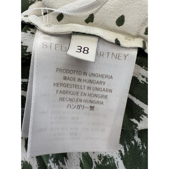 Stella McCartney Resort Mika Silk Drape Dress Size US 4 / EU 38 Multi Spot - Picture 13 of 14